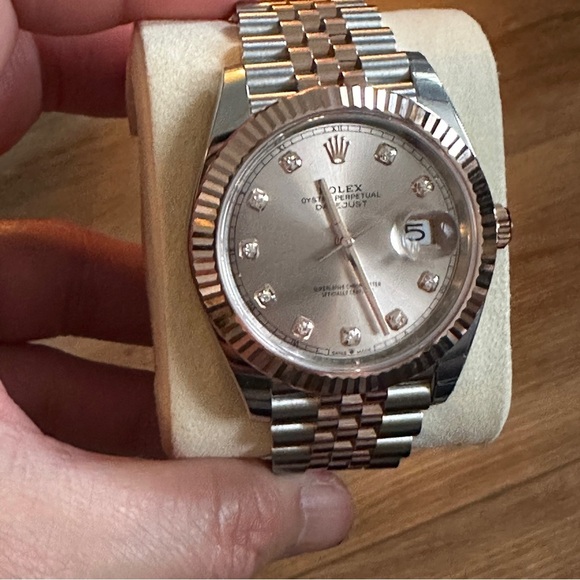 Rolex Datejust 41mm 126331 Jubilee 18K Rose Gold /SS Diamond Dial BNIB - Picture 9 of 12